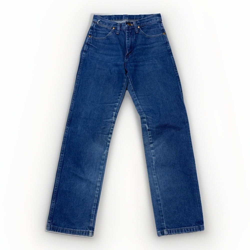 Vintage Wrangler Cowboy Cut Jeans Mens 27x31 Blue Denim Straight Leg Western